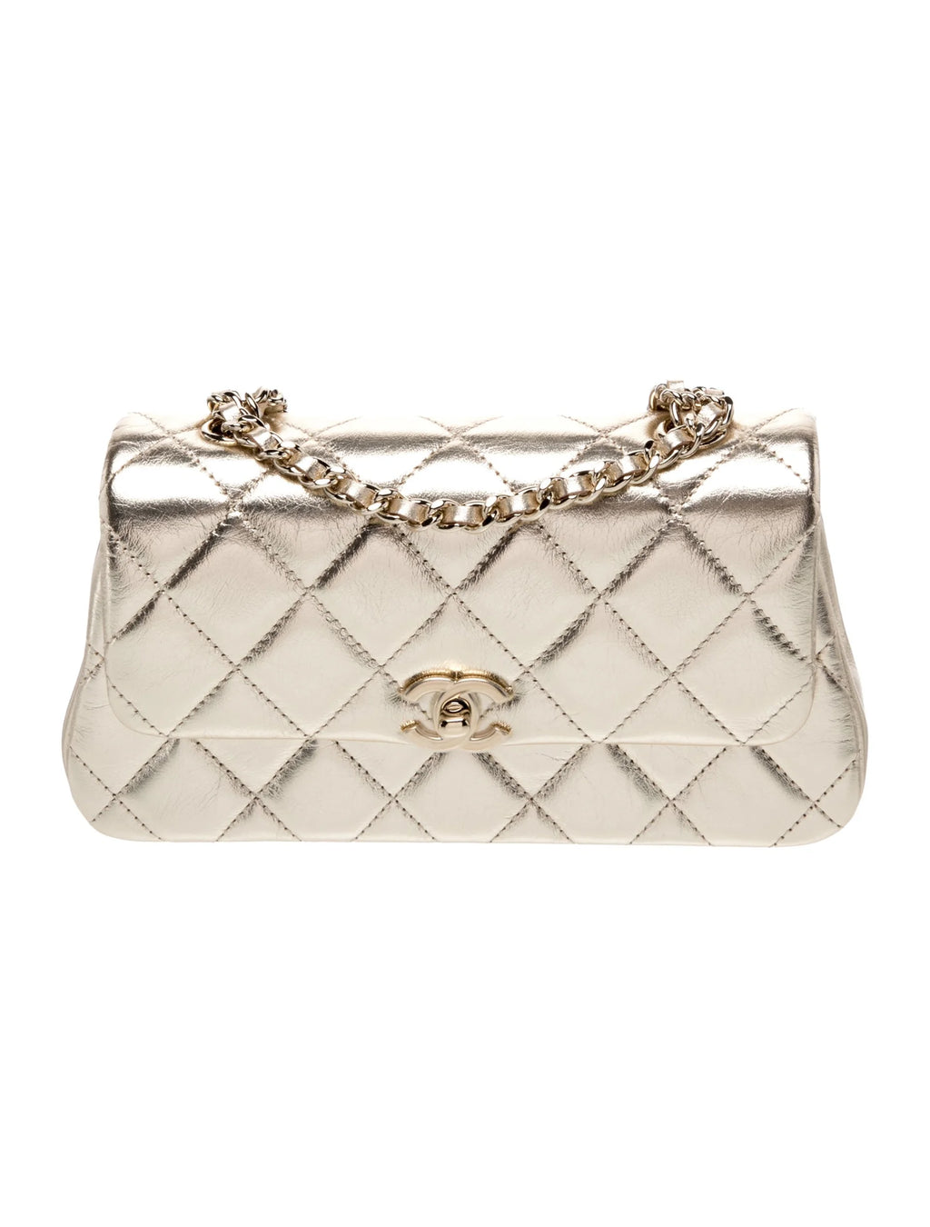 Chanel Metallic Flap · Gold