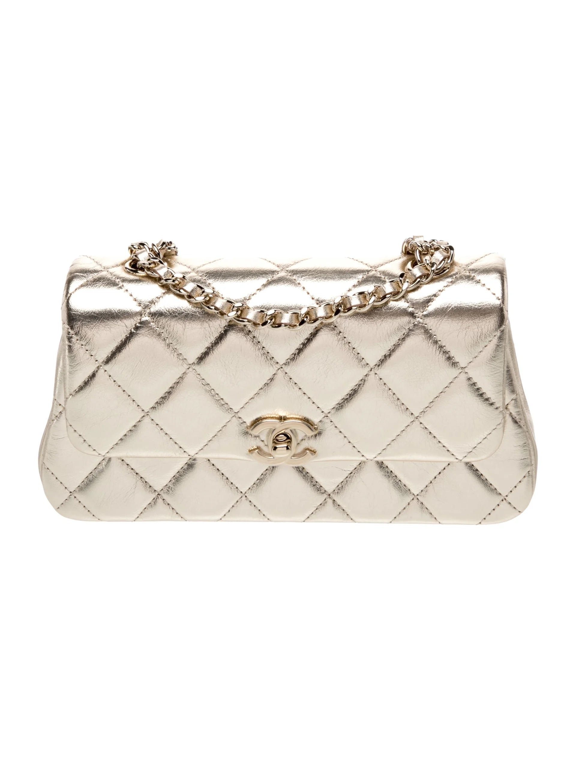 Chanel Metallic Flap · Gold