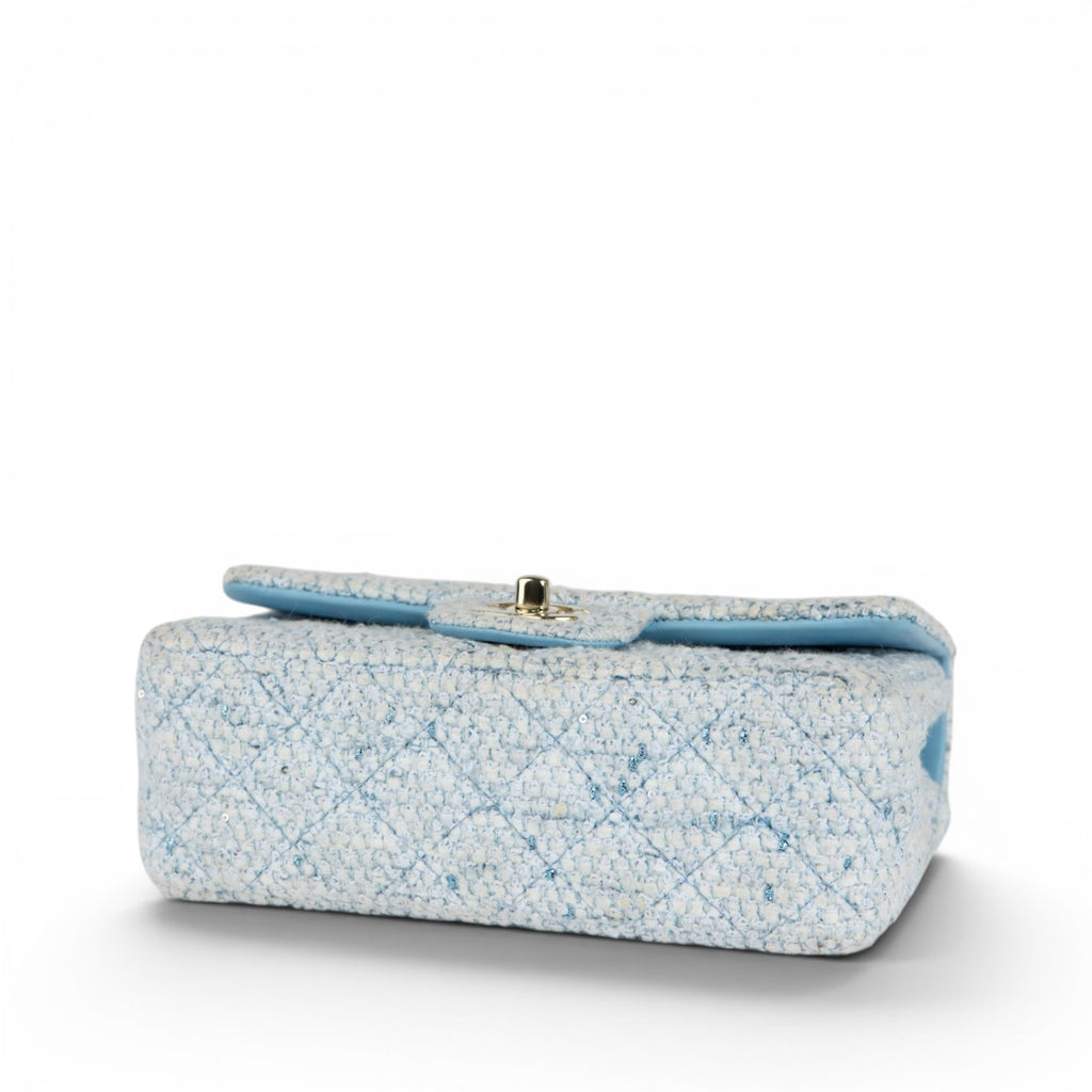 Chanel Classic Mini · Tweed — bottom view